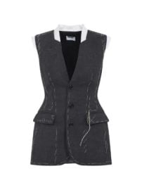Moschino stitching-detail Vest Grey at Farfetch
